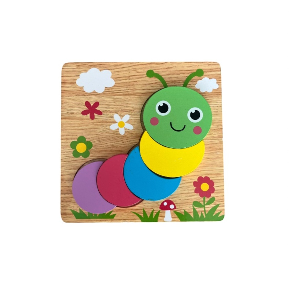 WOODEN JIGSAW PUZZLE || CATERPILLAR DESIGN || RED GREEN BLUE YELLOW PURPLE